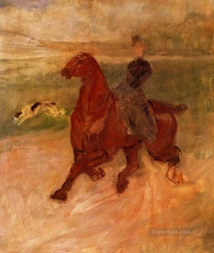 動物 Painting - アンリ・ド・トゥールーズ・ロートレック 女曲馬と犬